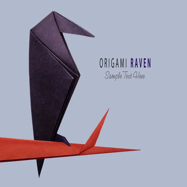 Origami paper halloween raven — Stock Photo, Image