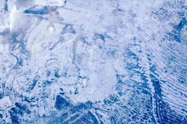 Ice frozen winter textured cold blue north background — Stockfoto