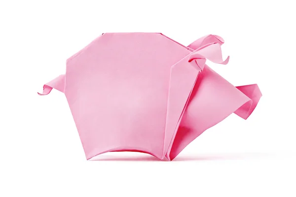 Origami pink pig — Stock Photo, Image