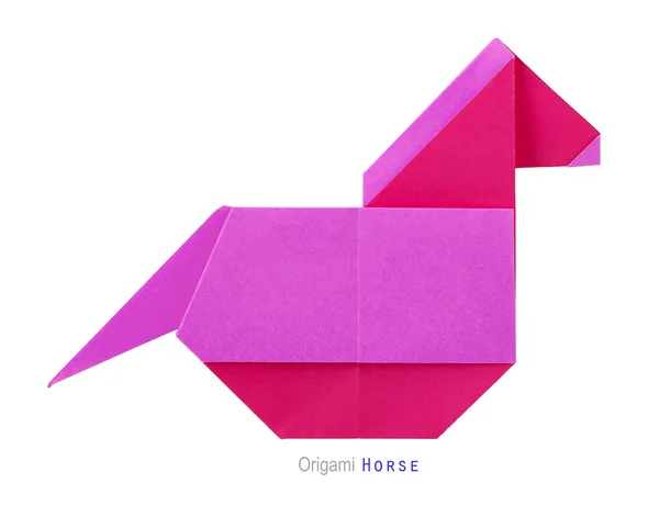 Origami rosa Pferd — Stockfoto