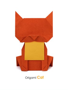 Origami kırmızı kedi