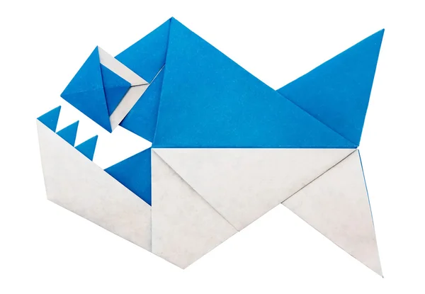 Origami paper piranha — Stock Photo, Image