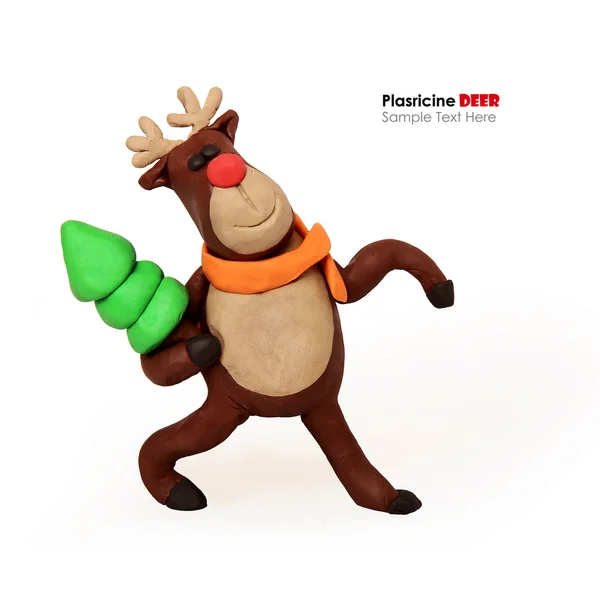 Plasticine cartoon deer — Stock Photo, Image