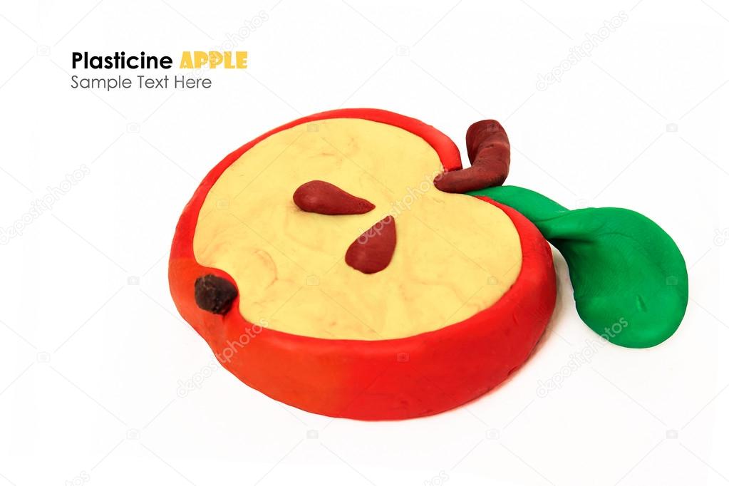 Plasticine apple slice