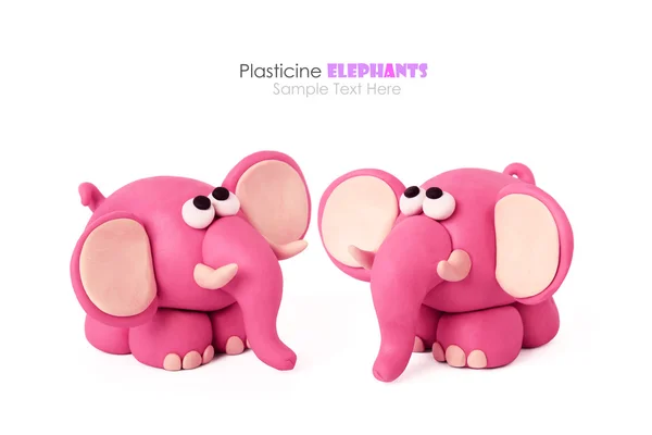 Couple éléphants de plasticine Images De Stock Libres De Droits