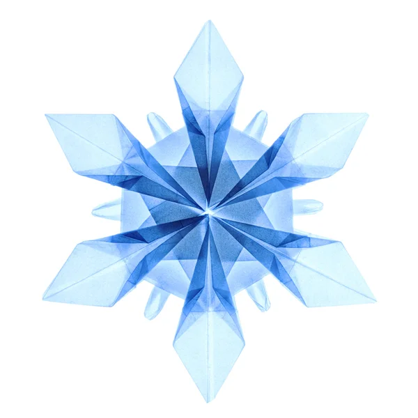 Origami blue snowflakes — Stock Photo, Image