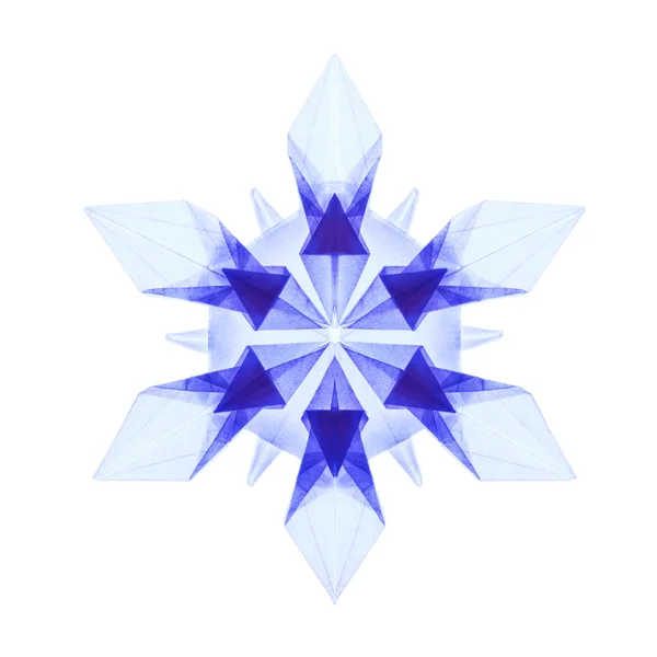 Origami blue snowflakes — Stock Photo, Image