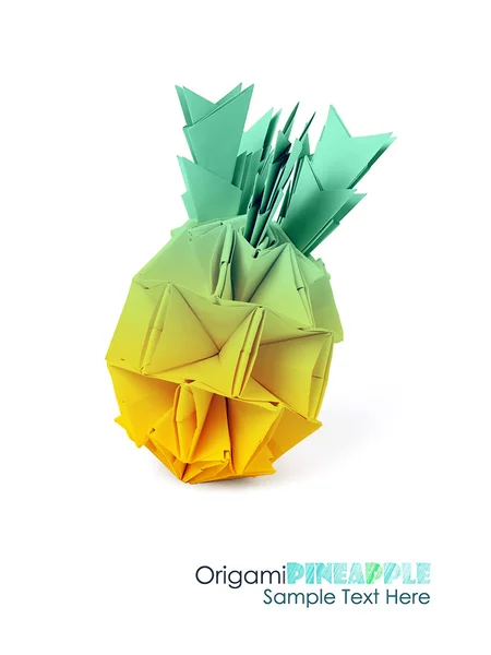 Origami yellow pin — Stock Photo, Image