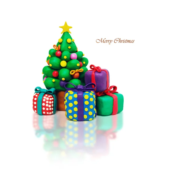 Albero di Natale Plasticine — Foto Stock