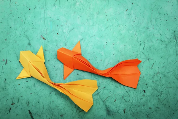 Grupo de peixes de papel Origami — Fotografia de Stock