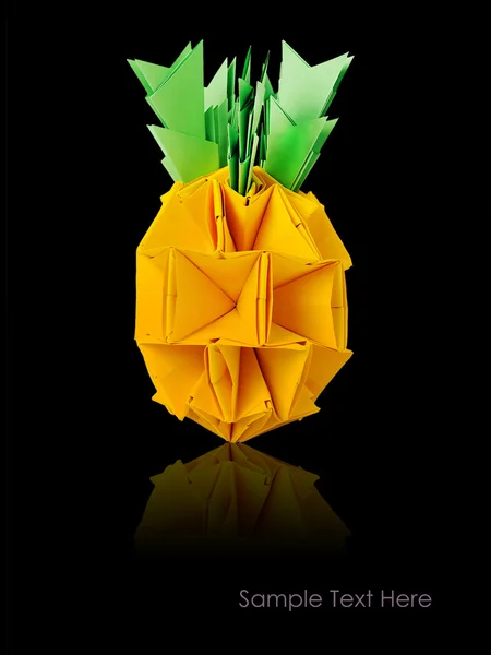 Origami żółty pinaple — Zdjęcie stockowe