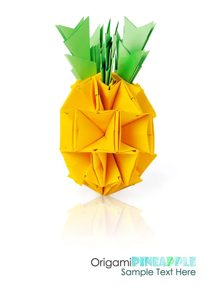Origami pinaple amarelo — Fotografia de Stock