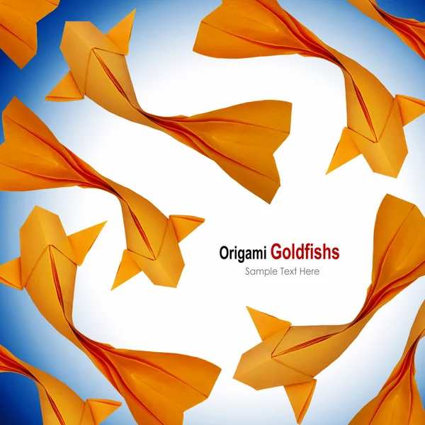 Origami paper fish group — Stock Photo, Image