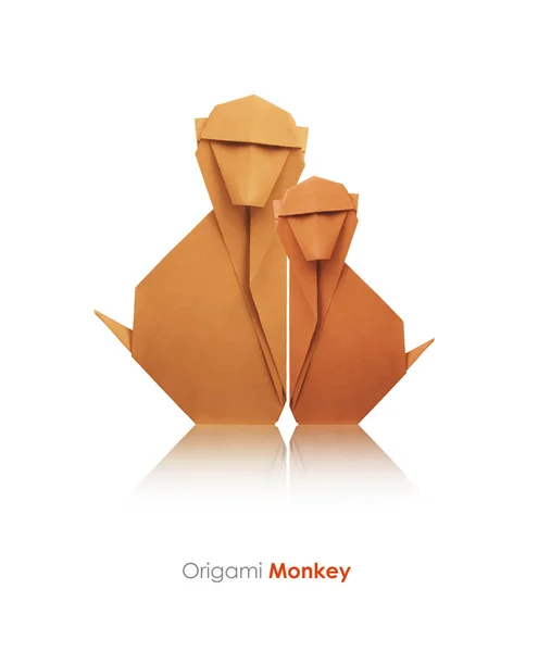 Origami rodinné opice — Stock fotografie