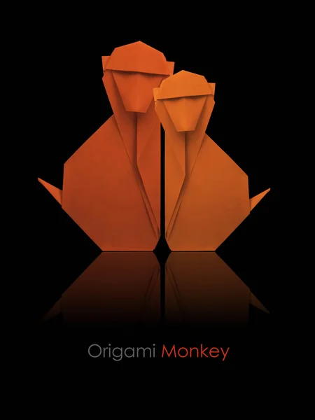 Origami family monkey — Stock Photo, Image