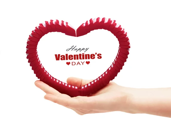 Valentine's day heart in hand — Stock Photo, Image