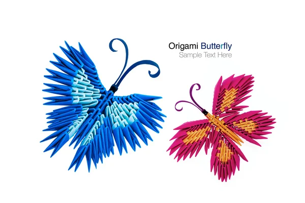 Origami butterfly pair — Stock Photo, Image