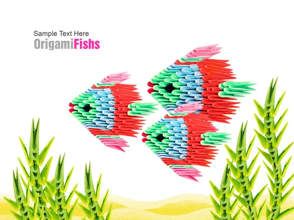 Origami tropische vissen — Stockfoto