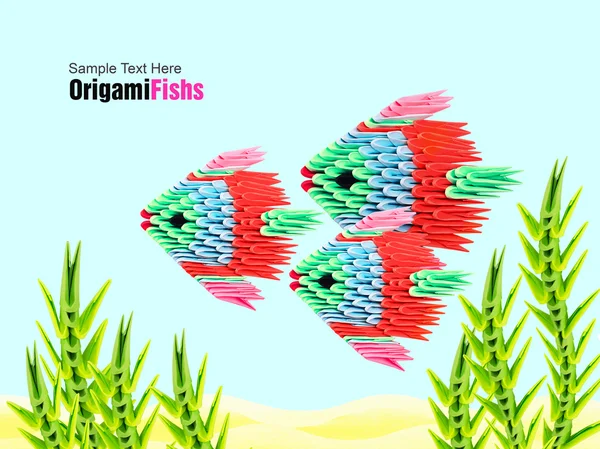 Origami tropické ryby — Stock fotografie
