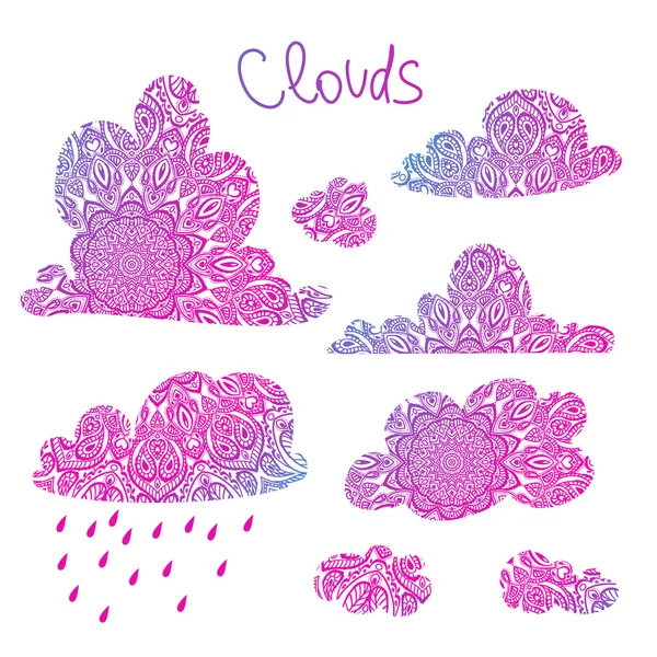 Hand drawn clouds — Stock Vector