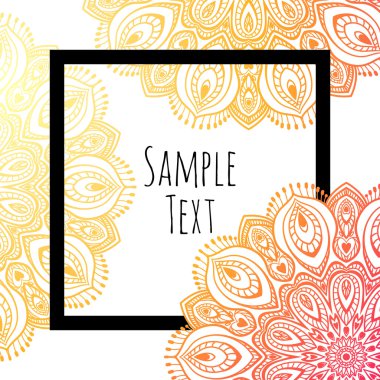 Mandala arka plan, siyah sınır ile.