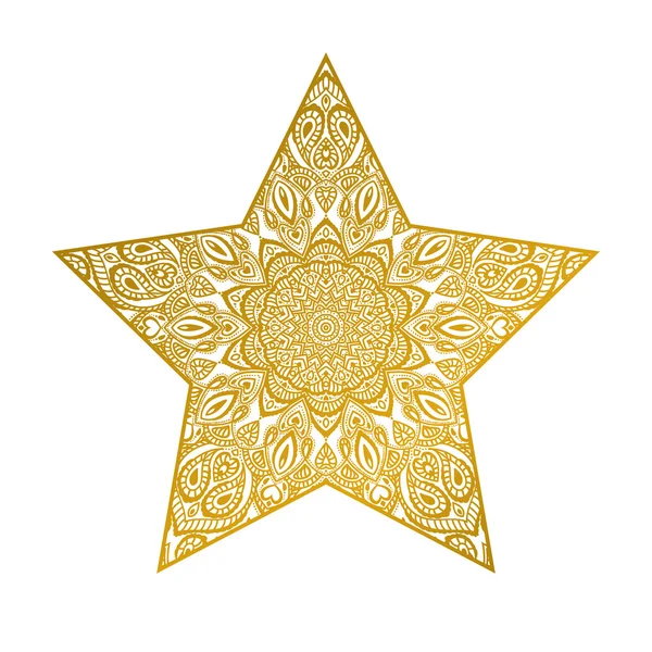 Abstract star. mandala ornate. — Stock Vector