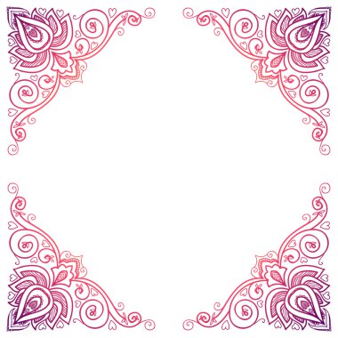 Hint çiçek süsleme vektör.