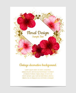 vektör hibiscus çiçek. davetiye.