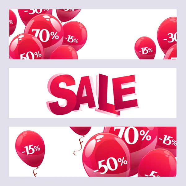 Balloons with discount sign — Stock Vector