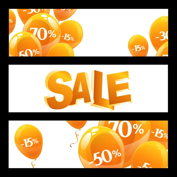 Balloons with discount sign — Stock Vector