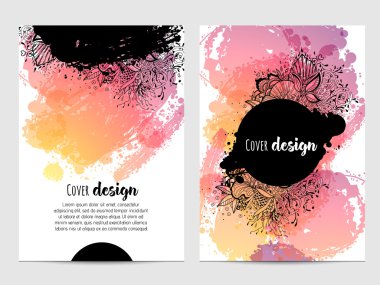 Elle çizilmiş fırça leke ile davet