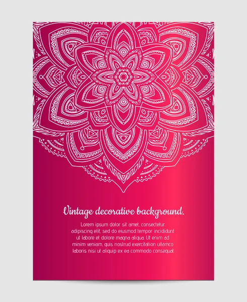 Invitación con mandala dibujado a mano — Vector de stock