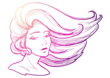 El çekilmiş kız portre. 