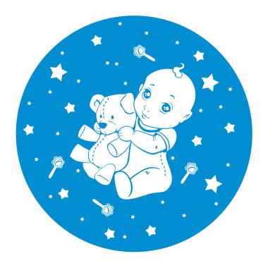 sevimli bir oyuncak bebekle