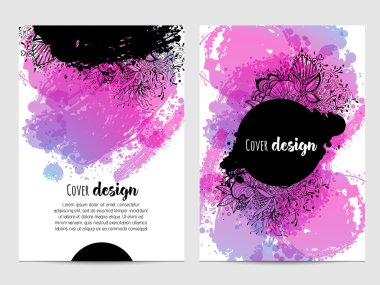 Elle çizilmiş fırça leke ile davet