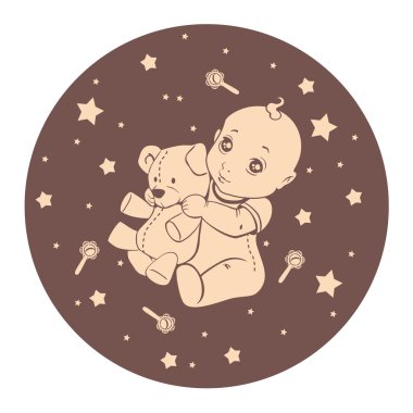 sevimli bir oyuncak bebekle