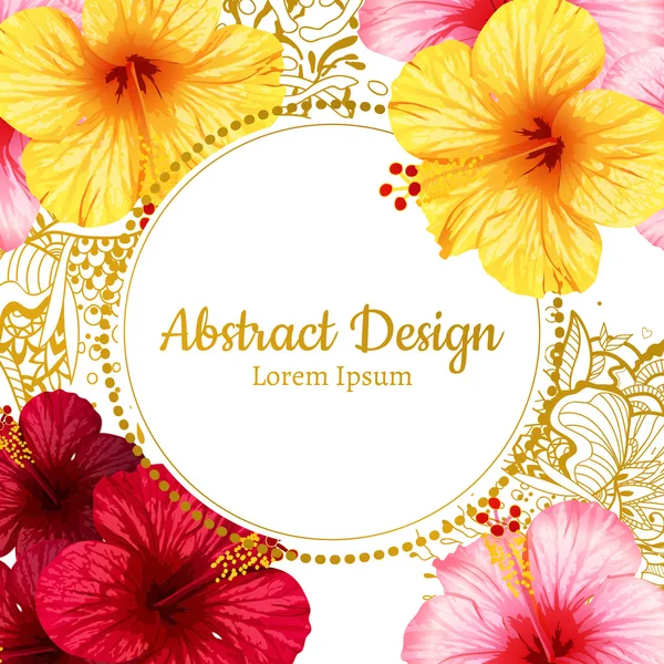 Hibiscus fleurs réalistes — Image vectorielle
