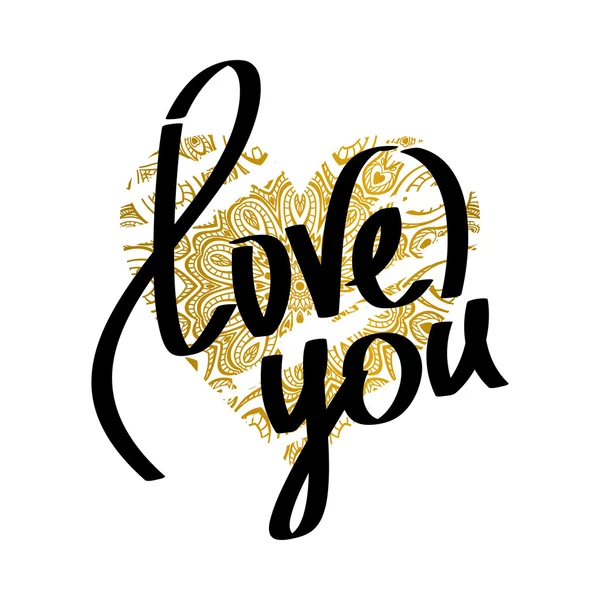 Mots dessinés à la main "je t'aime ". — Image vectorielle