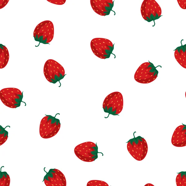 Fraises motif sans couture — Image vectorielle