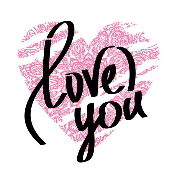 Mots dessinés à la main "je t'aime ". — Image vectorielle