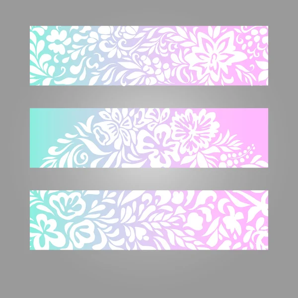 Banners with a flowers pattern — Stock Vector