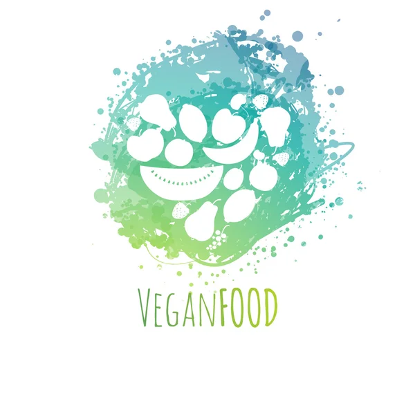 Vegan eten illustratie. — Stockvector