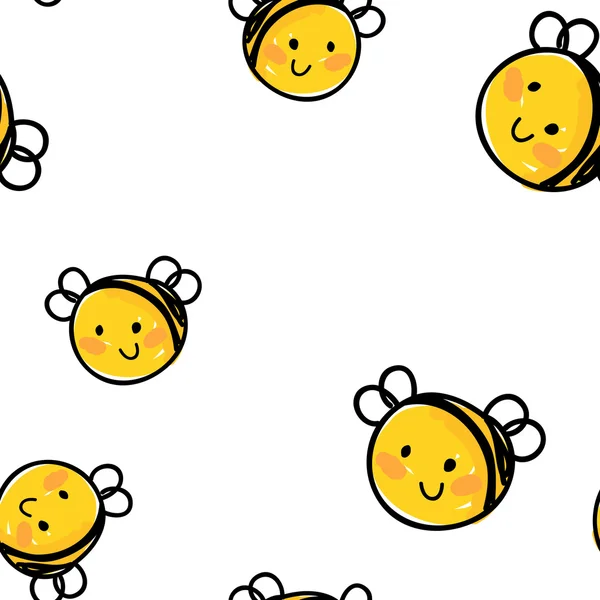 Abeilles motif sans couture — Image vectorielle