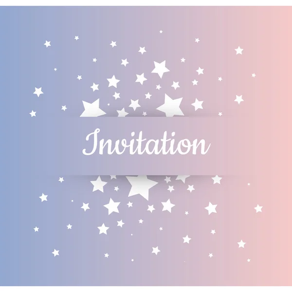 Carte d'invitation avec étoiles — Image vectorielle