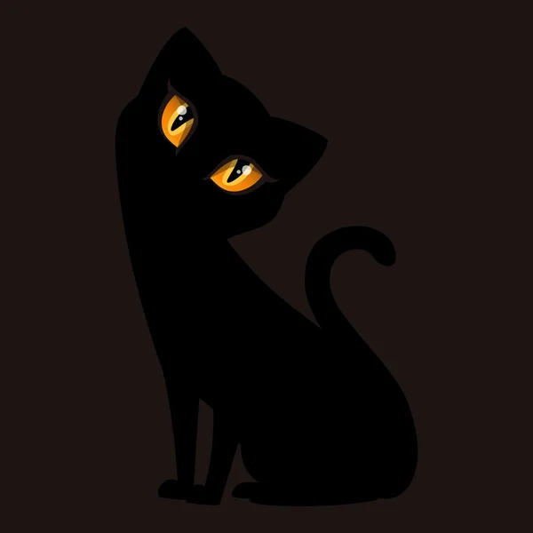 Ilustração gato preto —  Vetores de Stock