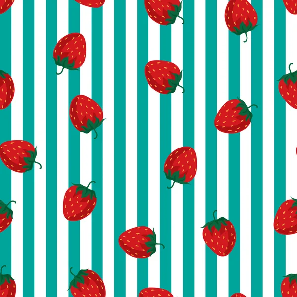 Fraises motif sans couture — Image vectorielle