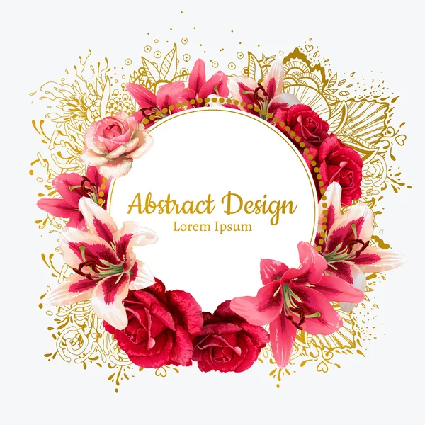 Marco de flores de hibisco — Vector de stock