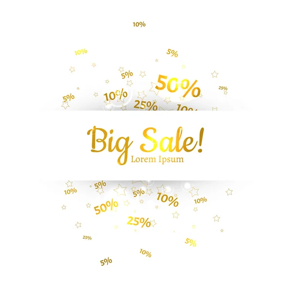 Sale sign over stars background — Stock Vector