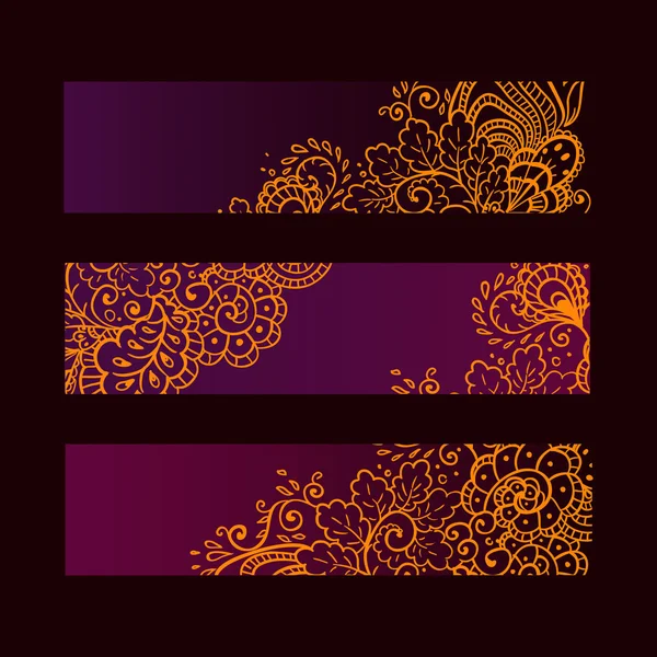 Bannières avec un motif de fleurs — Image vectorielle