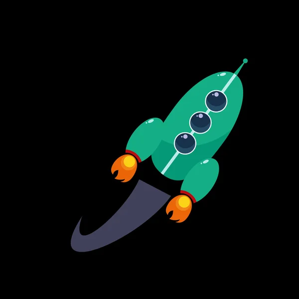 Platte raket illustratie — Stockvector